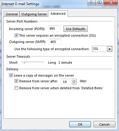 Setting up SSL over pop 3